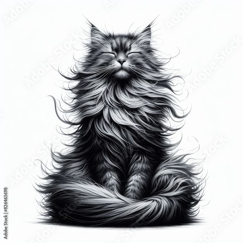 black cat cartoon on white