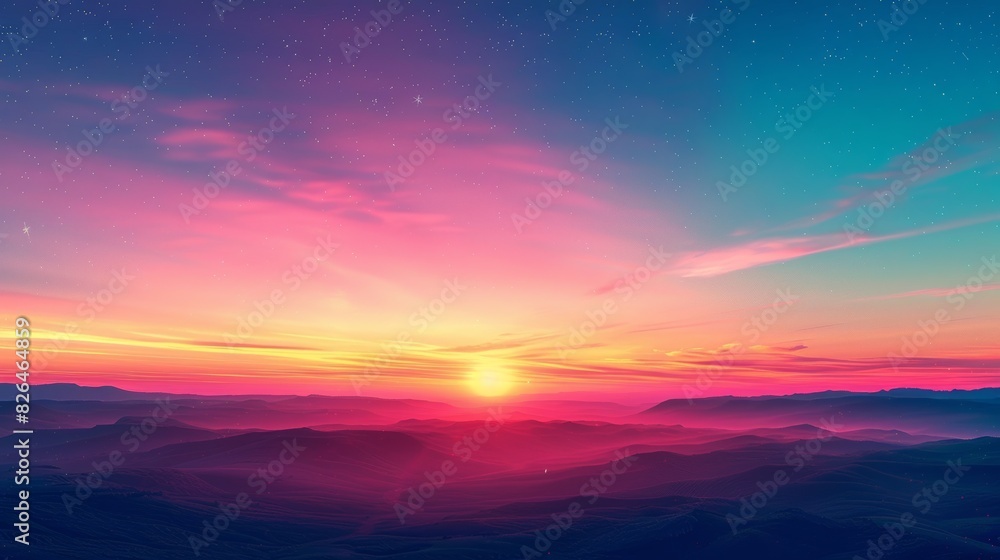 Sky Gradients Landscape: A photo showcasing the gradient of colors in the sky Sky Gradients Landscape: A photo showcasing the gradient of colors in the sky