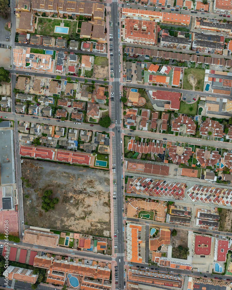 Aerial view of coastal town Oropesa del Mar, Castellon, Spain. Aerial view of coastal town Oropesa del Mar, Castellon, Spain.