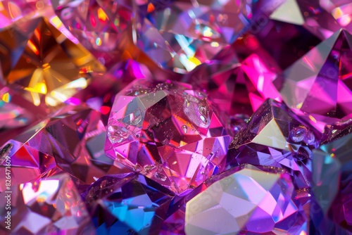 A close up of a bunch of colorful gems
