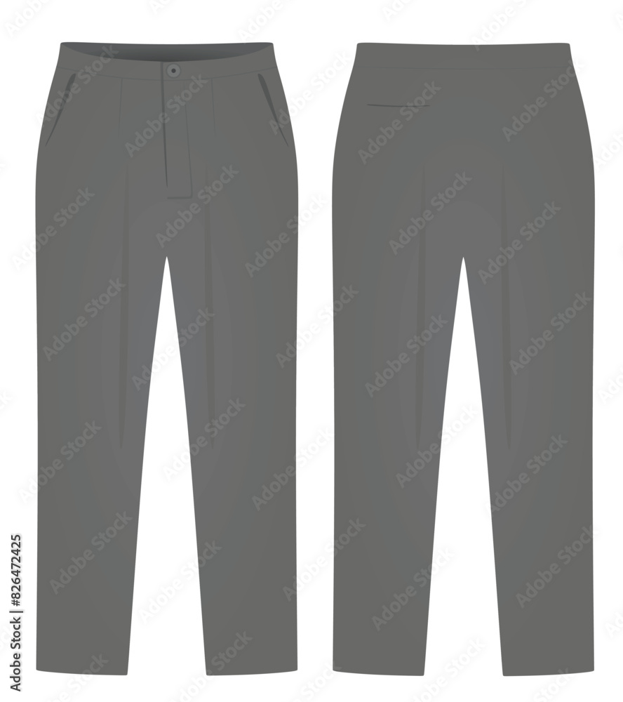 Grey wide pants. vector illustration Grey wide pants. vector illustration