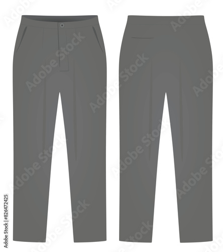 Grey wide pants. vector illustration