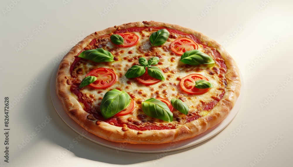 An image of a pizza isolated on a white background, perfect for food menus or culinary presentations An image of a pizza isolated on a white background, perfect for food menus or culinary presentations