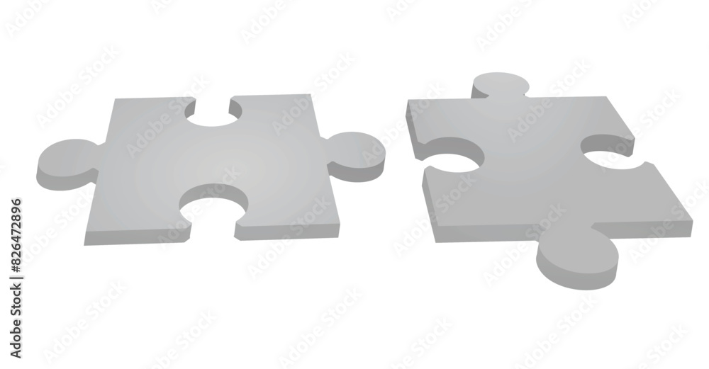 Fototapeta premium Grey blank puzzle template. vector