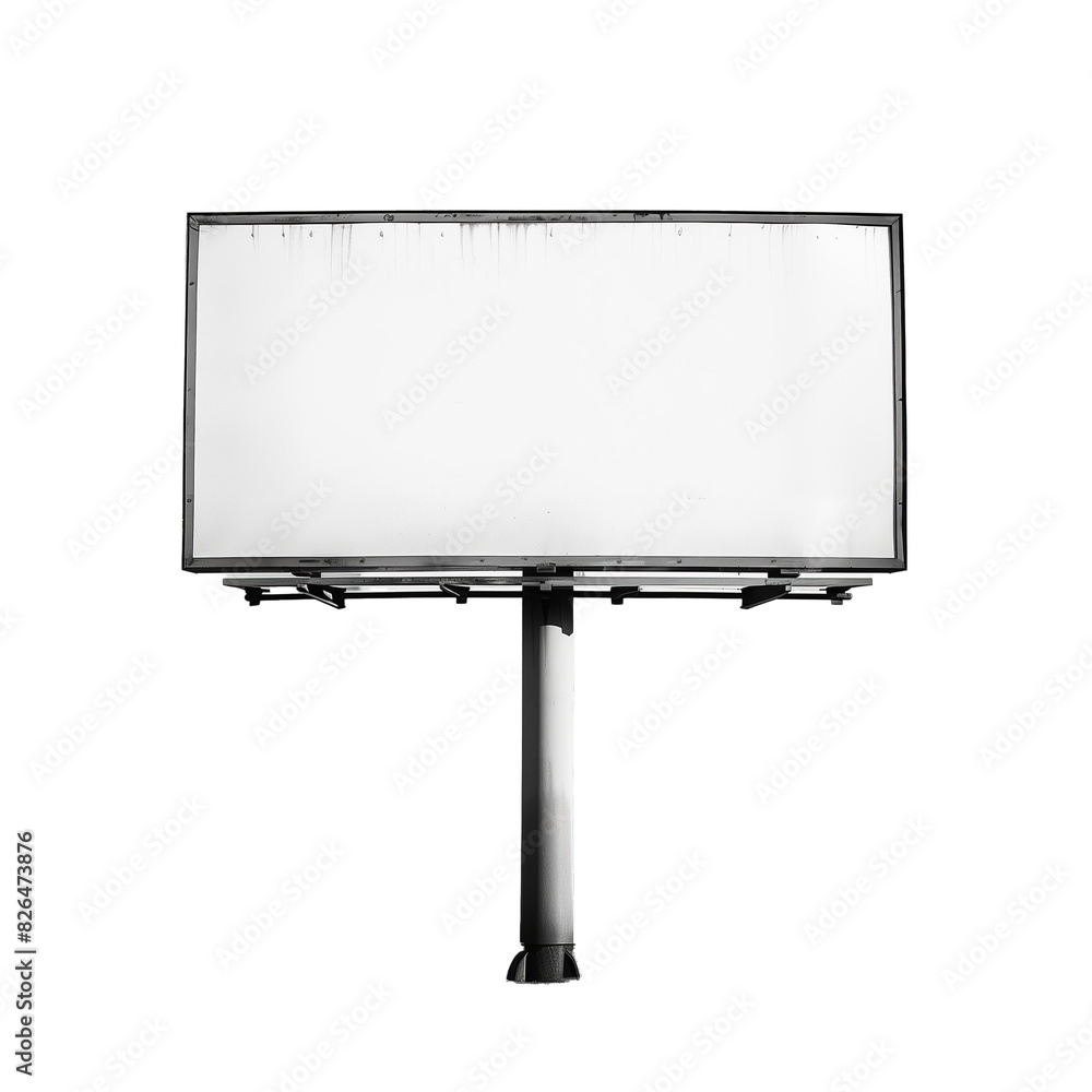 Obraz premium Blank billboard isolated on transparent background. Cut out.