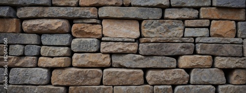 Horizontal Alignment of Stacked Stone Wall for Background
