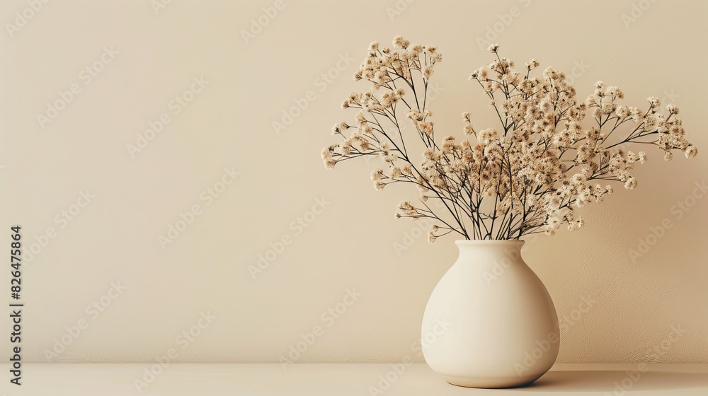 A white vase with flowers in it sits on a table A white vase with flowers in it sits on a table