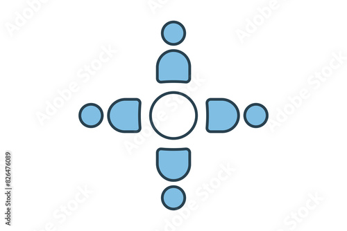 Support group icon. icon related to mental health. suitable for web site, app, user interfaces, printable etc. flat line icon style. simple vector design editable