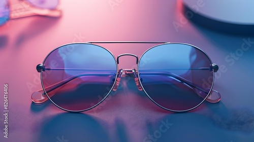 Sleek and Sophisticated Sunglasses App Interface Design with Vibrant Color Gradients and Futuristic Aesthetics