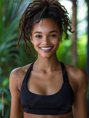 portrait of a woman with gy...