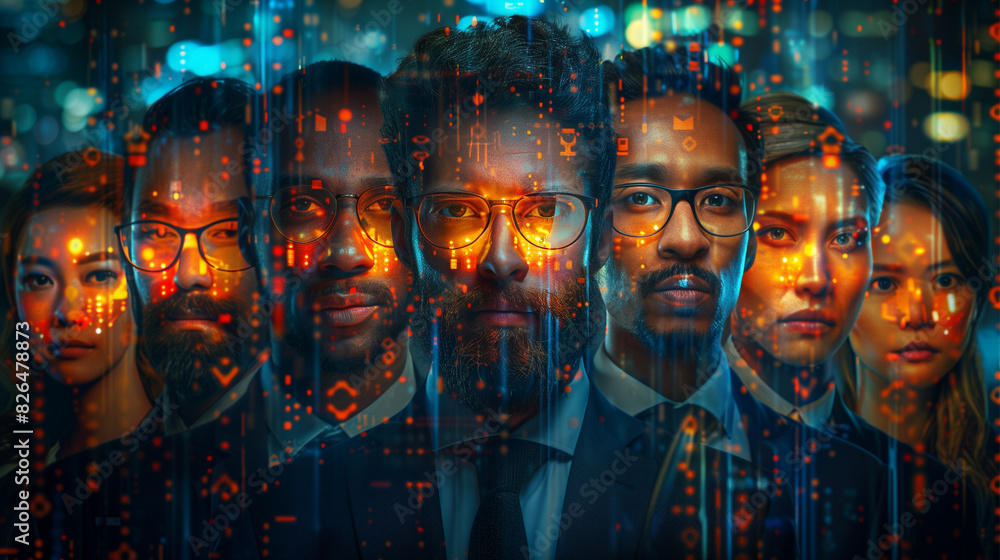 Group of multinational businessman people and financial technology concept Group of multinational businessman people and financial technology concept