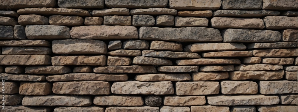 Horizontal Alignment of Stacked Stone Wall for Background