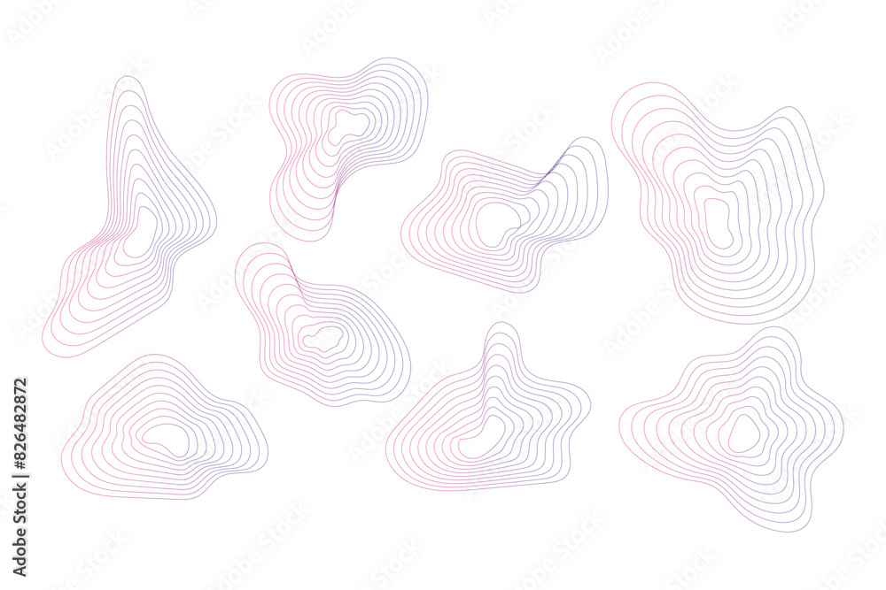 set abstract creative minimalist gradient wave element set abstract creative minimalist gradient wave element