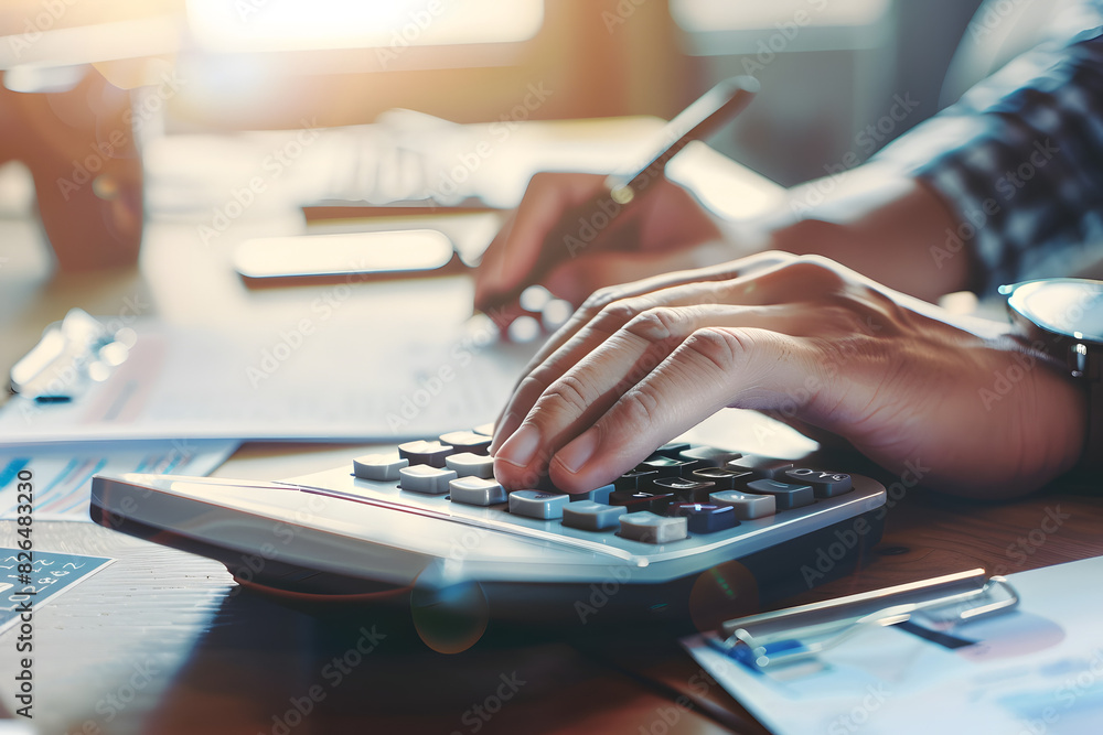 Fototapeta premium Property Tax Calculation in Focus