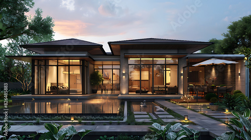 Minimalist villa resort architecture concept design