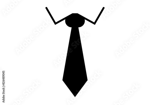 Icono negro de corbata con camisa.