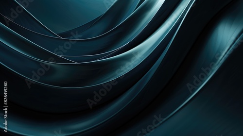 Digital background featuring curved lines in black and aegean blue photo