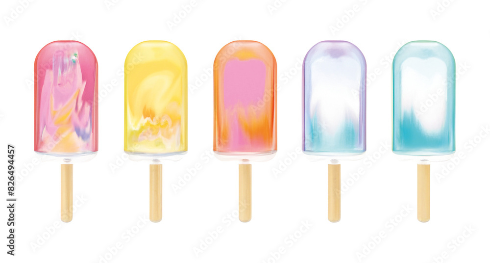 Pastel ice lollies, summer