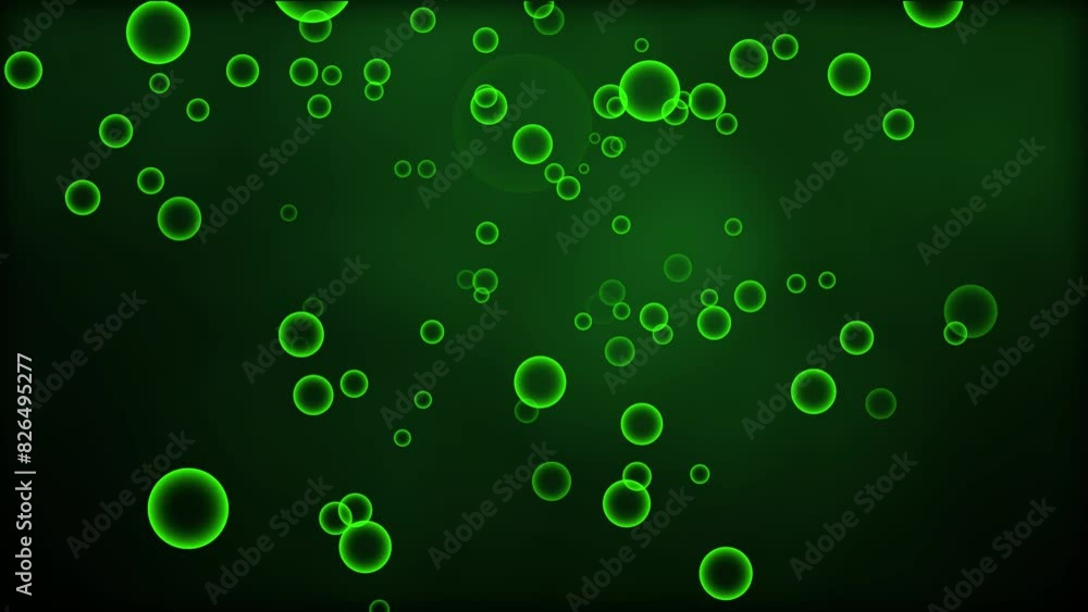 Abstract green color circle particle flying on background. Cinematic Background concept Abstract green color circle particle flying on background. Cinematic Background concept