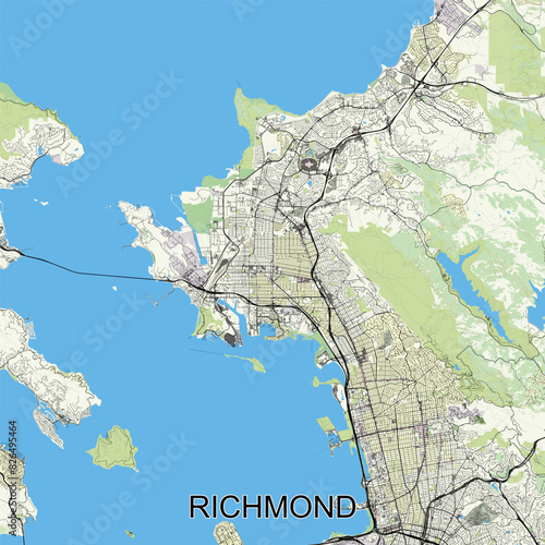 Richmond, California, USA map poster art