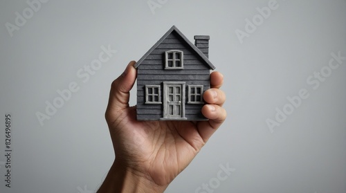 Cozy Suburban House in a Hand  Investment and Homeownership Symbol