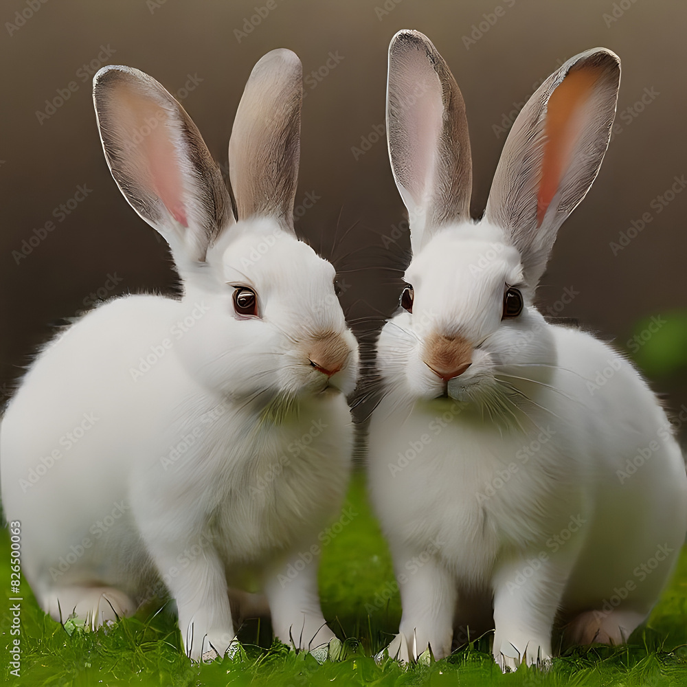 Obraz premium white rabbit on a black background, white rabbit on green grass, white rabbit sitting on a bed, white rabbit on a white background, white rabbit on a wooden table, white rabbit on a table, white rabbi