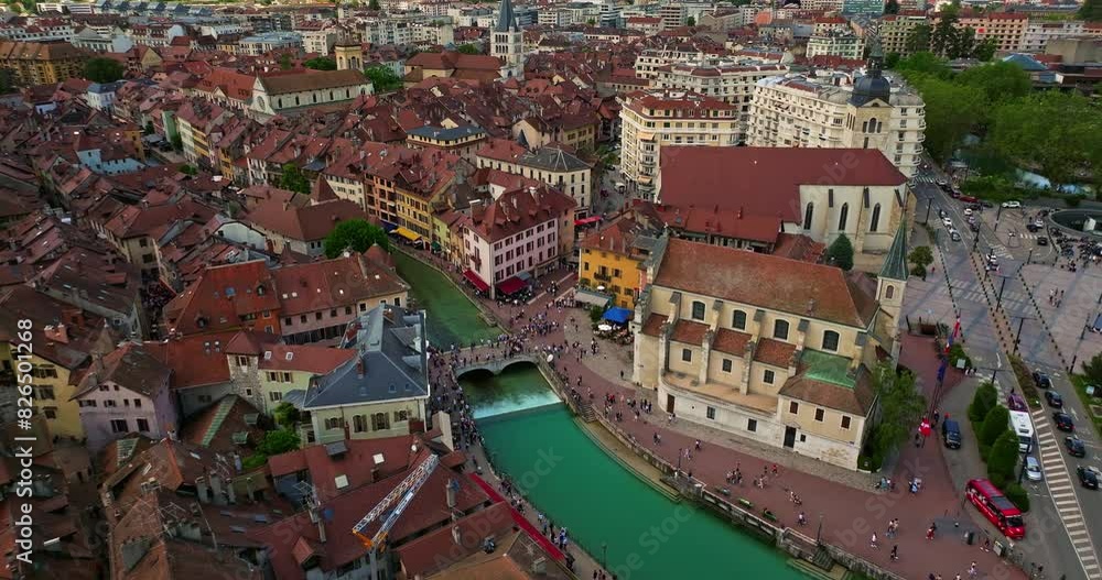 Aerial view of Annecy city. Touristic place in France Aerial view of Annecy city. Touristic place in France