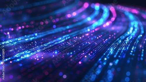 Abstract Blue Glowing Digital Network: Technology Concept Banner Design, futuristic concept