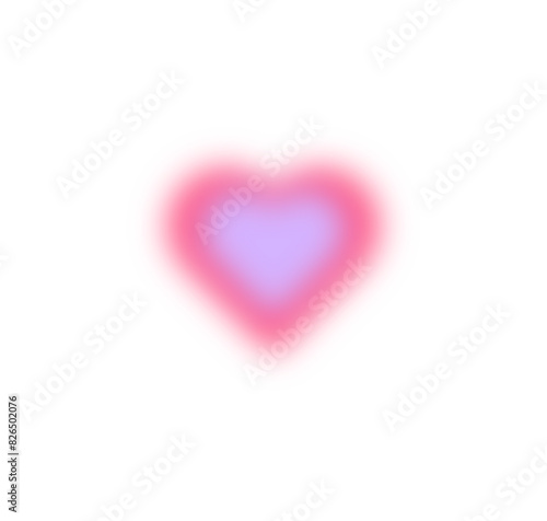 Blurred soft pink violet heart. Contemporary design element, background.
