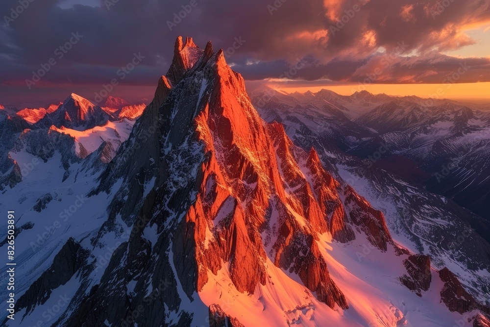 Majestic Mountain Sunrise: Golden Hour Bliss