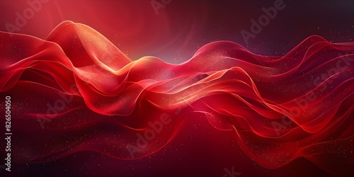 Abstract Composition with Vibrant Red Waves. Concept Abstract Art, Red Waves, Vibrant Colors, Multimedia Composition