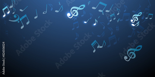 Musical note icons vector wallpaper. Symphony