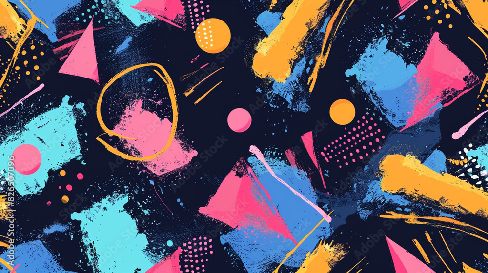 Seamless vector pattern. Fashion design 80-90s Seamless vector pattern. Fashion design 80-90s