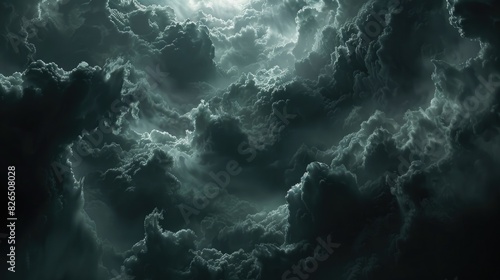 Dark and moody cloudscape with dramatic lighting effects.