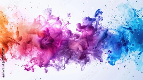 Colorful abstract paint splashes creating a vibrant artistic background.
