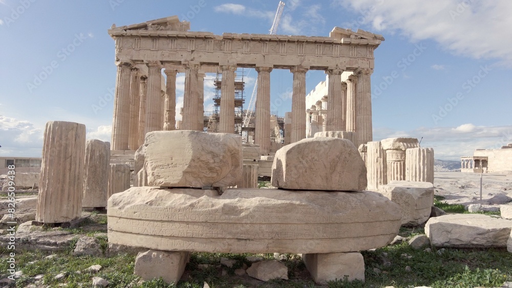 Athens 05,22,2024 Acropolis in Greece, Parthenon in Athens , famous Greek tourist attraction, Ancient Greece landmark - sigthseeing destination Unesco Heritage world