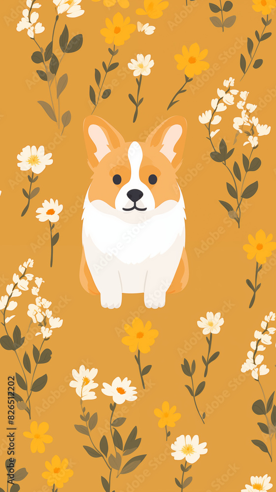 Fototapeta premium Abstract Image, Dogs, Puppies, Volleyball, Pattern Style Texture, Wallpaper, Background, Cell Phone and Smartphone Cover, Computer Screen, Cell Phone and Smartphone Screen, 9:16 Format - PNG