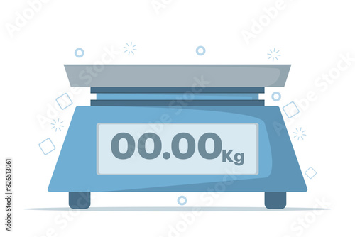 concept of electronic scales, measuring the weight of goods, scales for weighing products, electronic scales for kitchen product scales isolated on a white background.