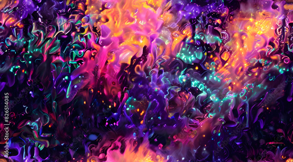 Fluid Neon Patterns in Vivid Abstract Digital Art Fluid Neon Patterns in Vivid Abstract Digital Art