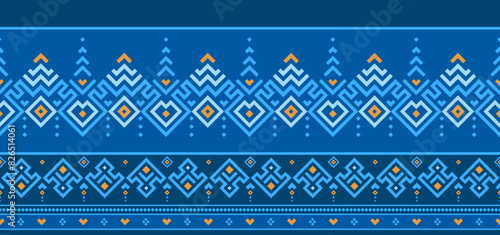 Blue background traditional thai silk