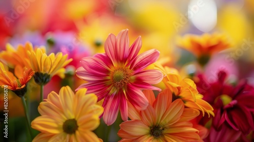 Wallpaper Mural A bunch of flowers with a mix of colors including yellow, orange, and red Torontodigital.ca