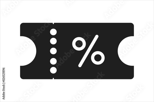 Discounts, sales. Minimal line web icon. Simple vector illustration. Concept for infographics, website or app. black flat discount coupon