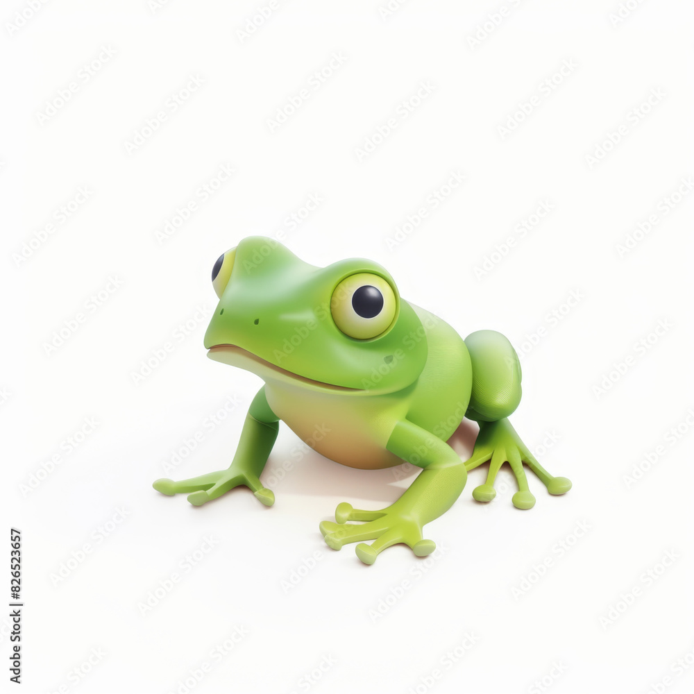 frog icon in 3D style on a white background frog icon in 3D style on a white background