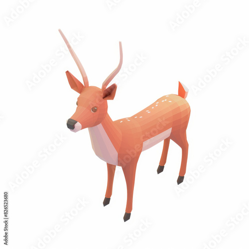 Deer icon in 3D style on a white background