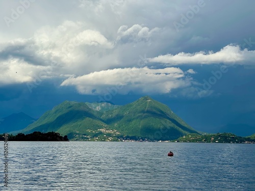 Sasso del Ferro Mountain in Laveno Overlooking Lake Maggiore with Dramatic Cloudscape photo