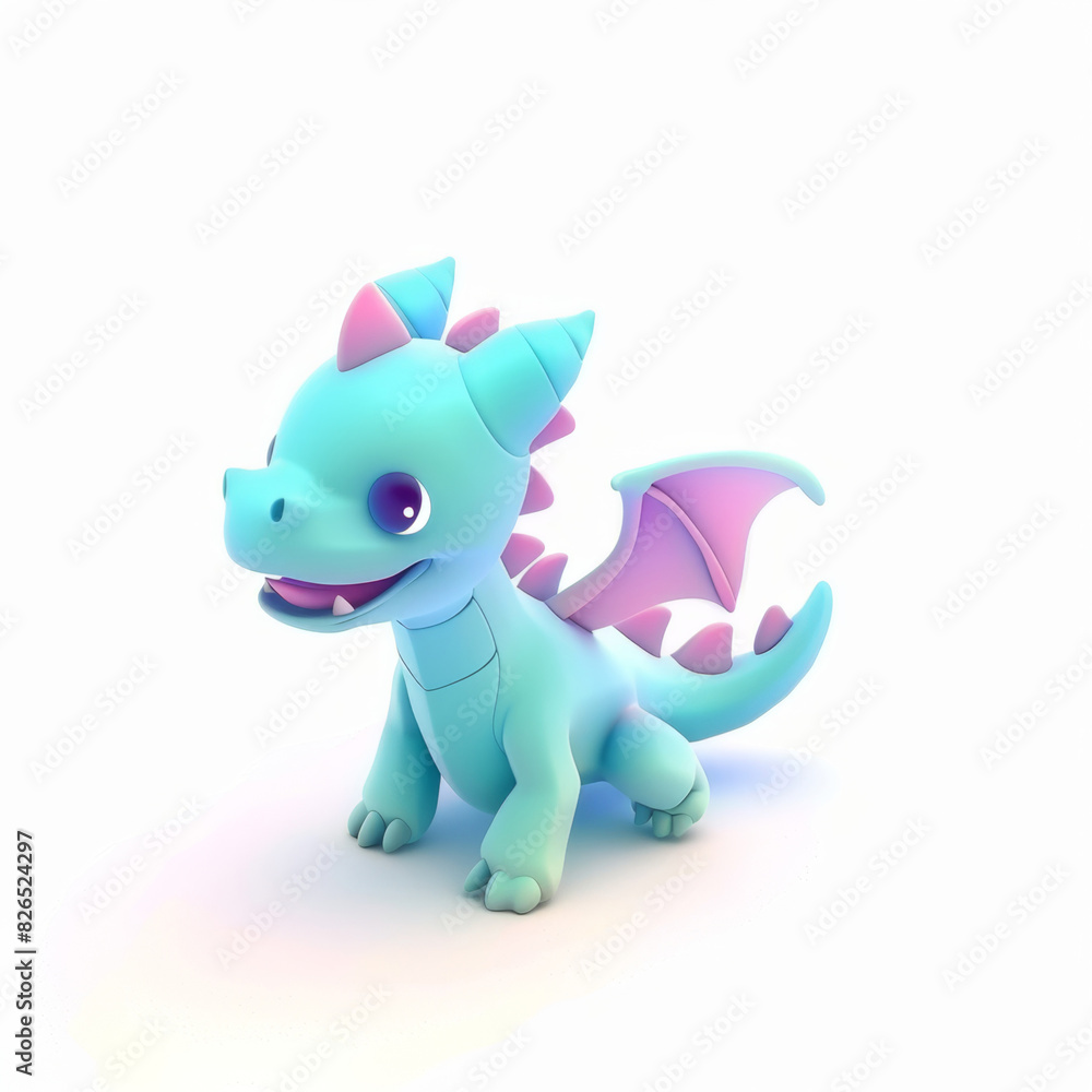 The Dragon icon in 3D style on a white background The Dragon icon in 3D style on a white background