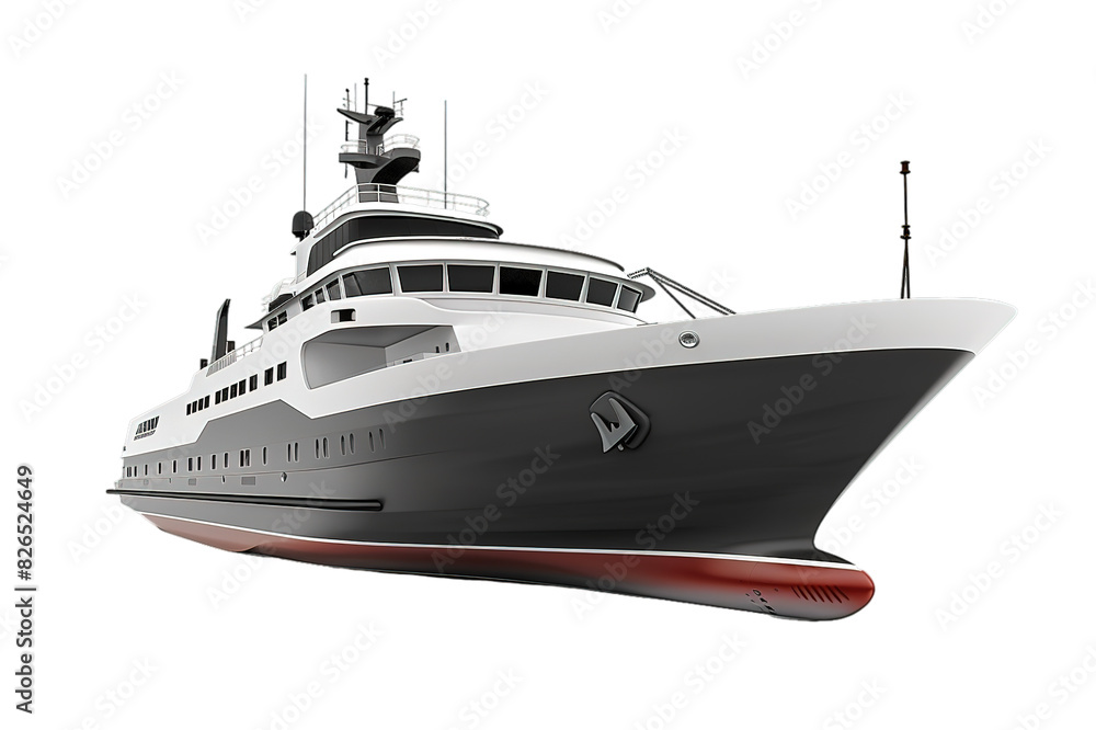 Fototapeta premium Luxury yacht on transparent, showcasing design and elegance.