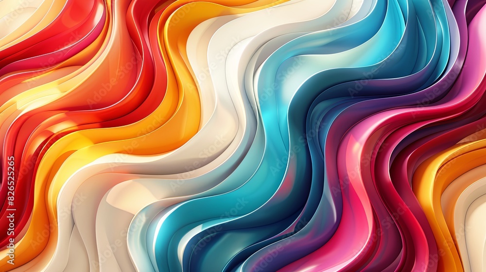 Obraz premium Abstract background with wavy, vibrant stripes in bold colors