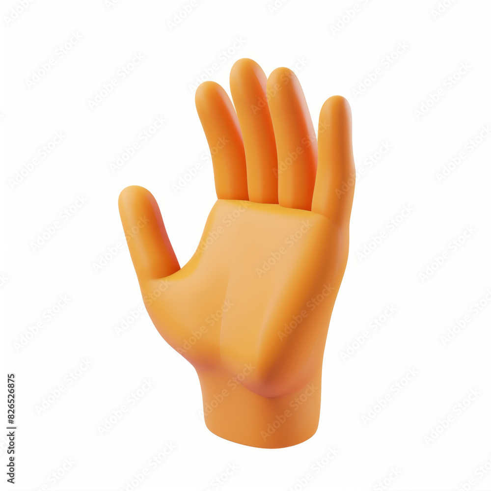 Obraz premium Hand icon in 3D style on a white background