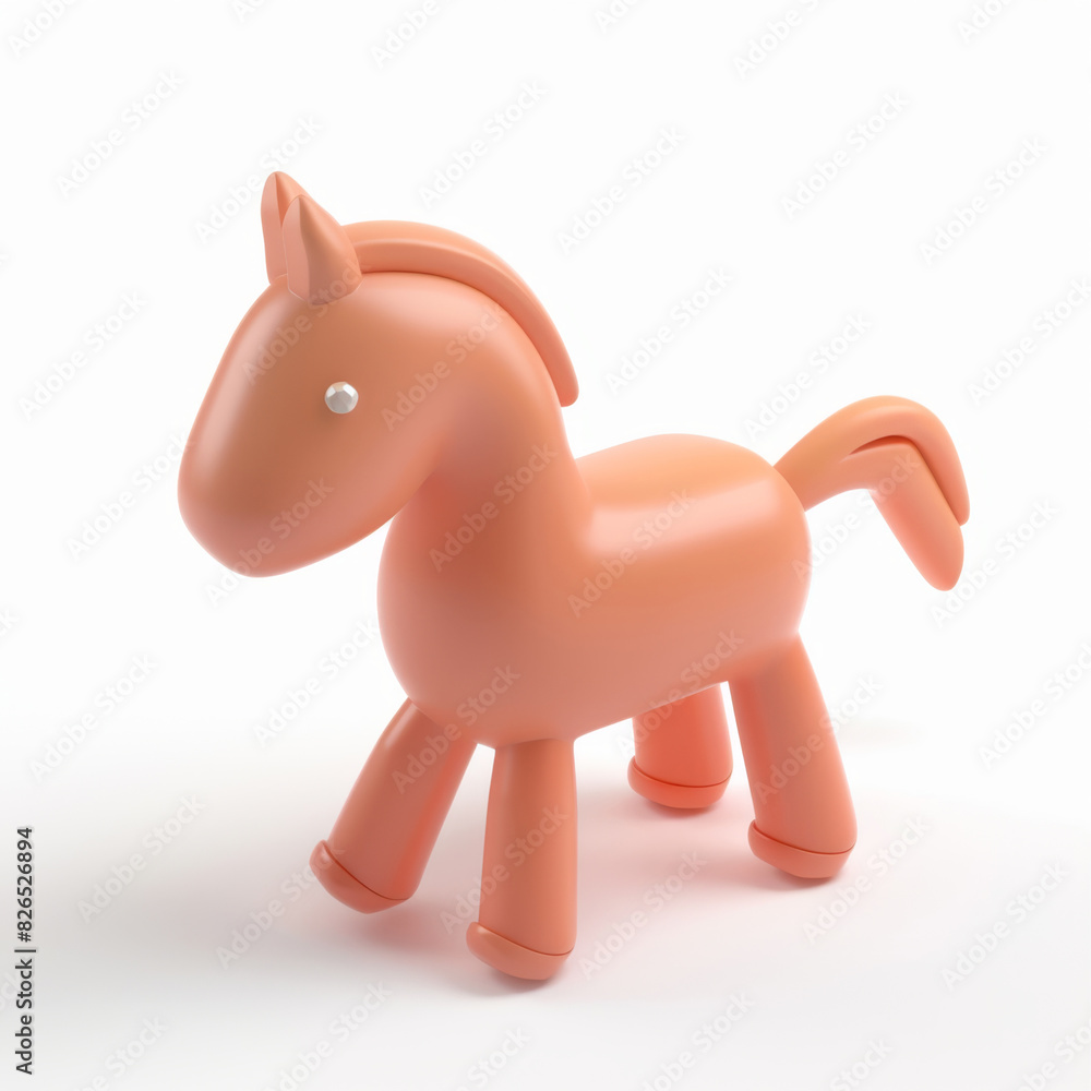 horse icon in 3D style on a white background horse icon in 3D style on a white background
